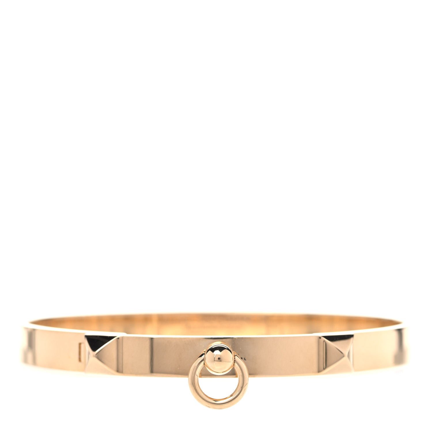 Hermes 18K Yellow Gold PM Collier De Chien Bracelet ST 1 of 6