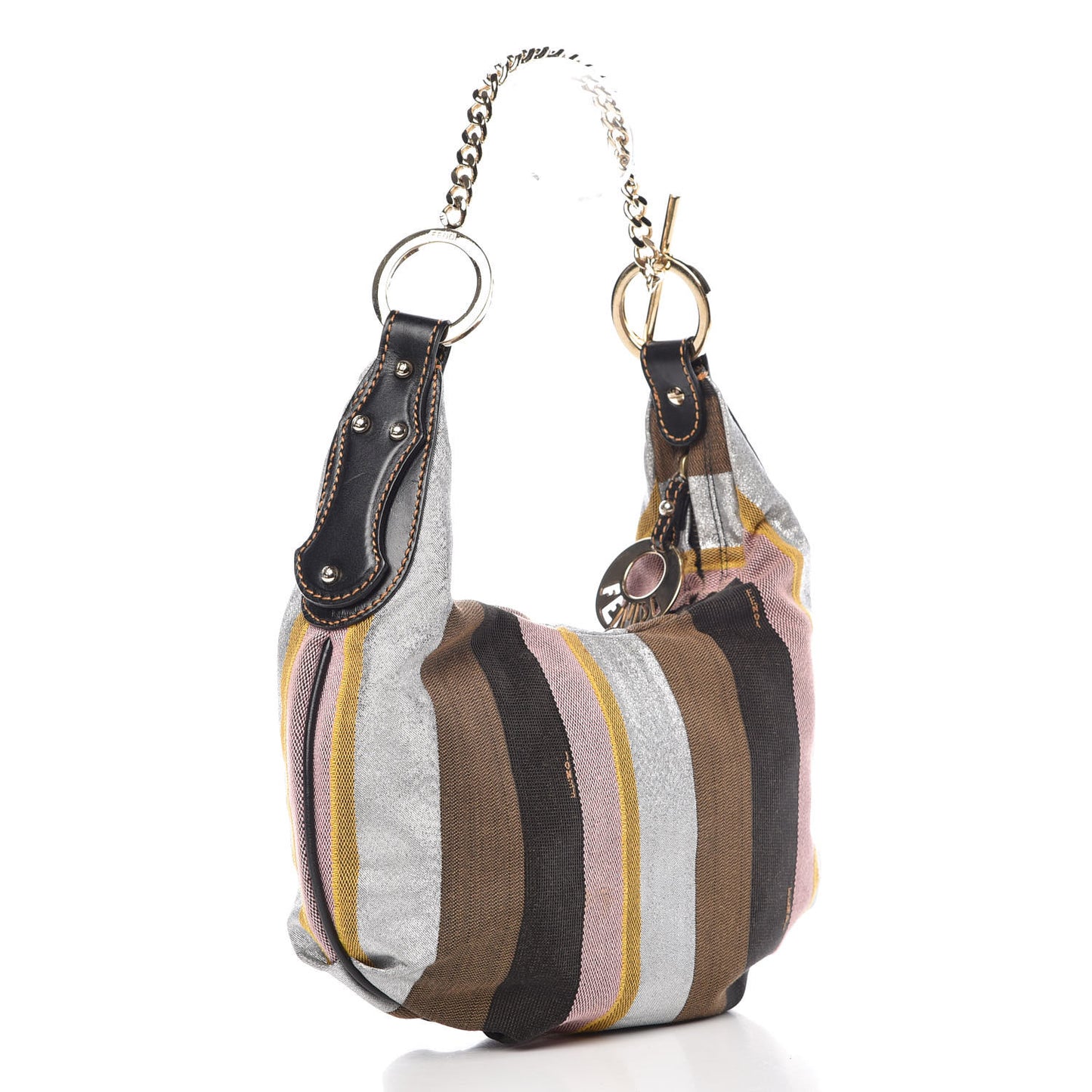 Pequin Small Chef Chain Hobo Multicolor Rosa Black