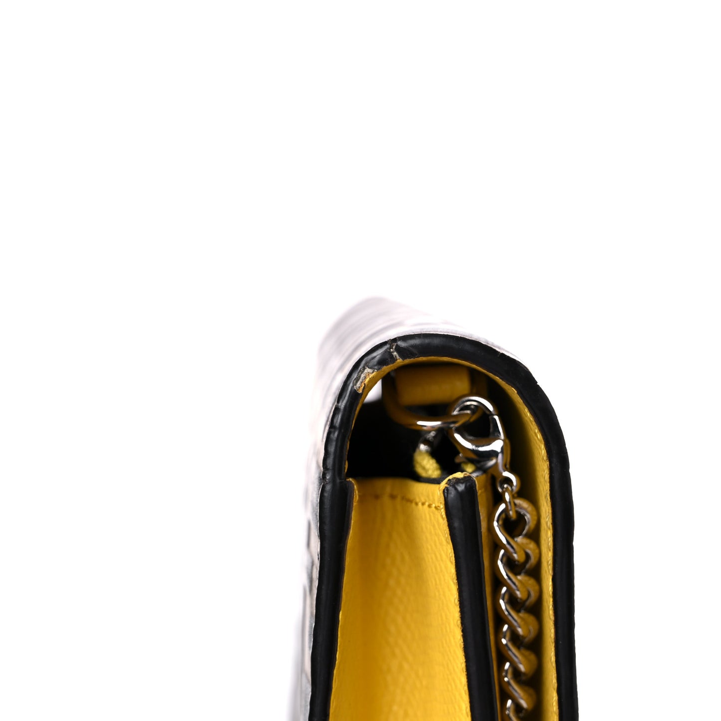 Vitello Cruise F is Fendi Bi-Color FF 1974 Embossed Medium Envelope Wallet On Chain Maya Black Sunflower