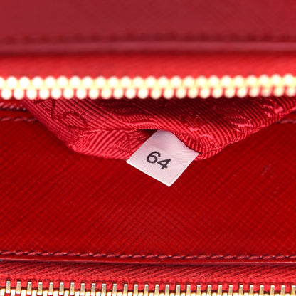 Prada Saffiano Vernice Small Galleria Double Zip Rosso 7 of 10
