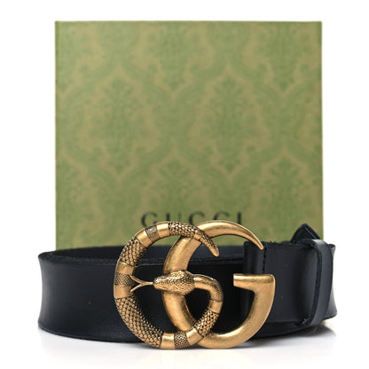 Gucci Faded Calfskin Snake Double G 40mm Belt 95 38 Black 5 of 5