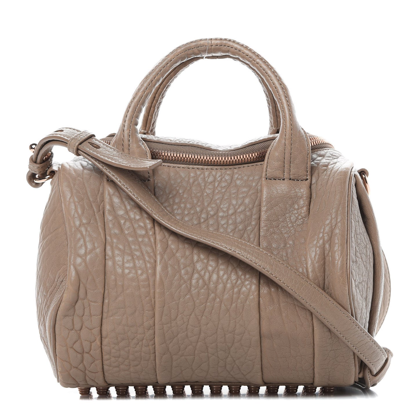 Pebbled Lambskin Rockie Latte Rose Gold Hardware
