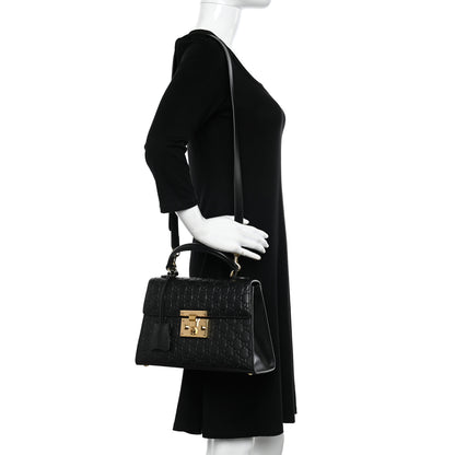 Gucci Guccissima Signature Small Padlock Top Handle Bag Black 2 of 11