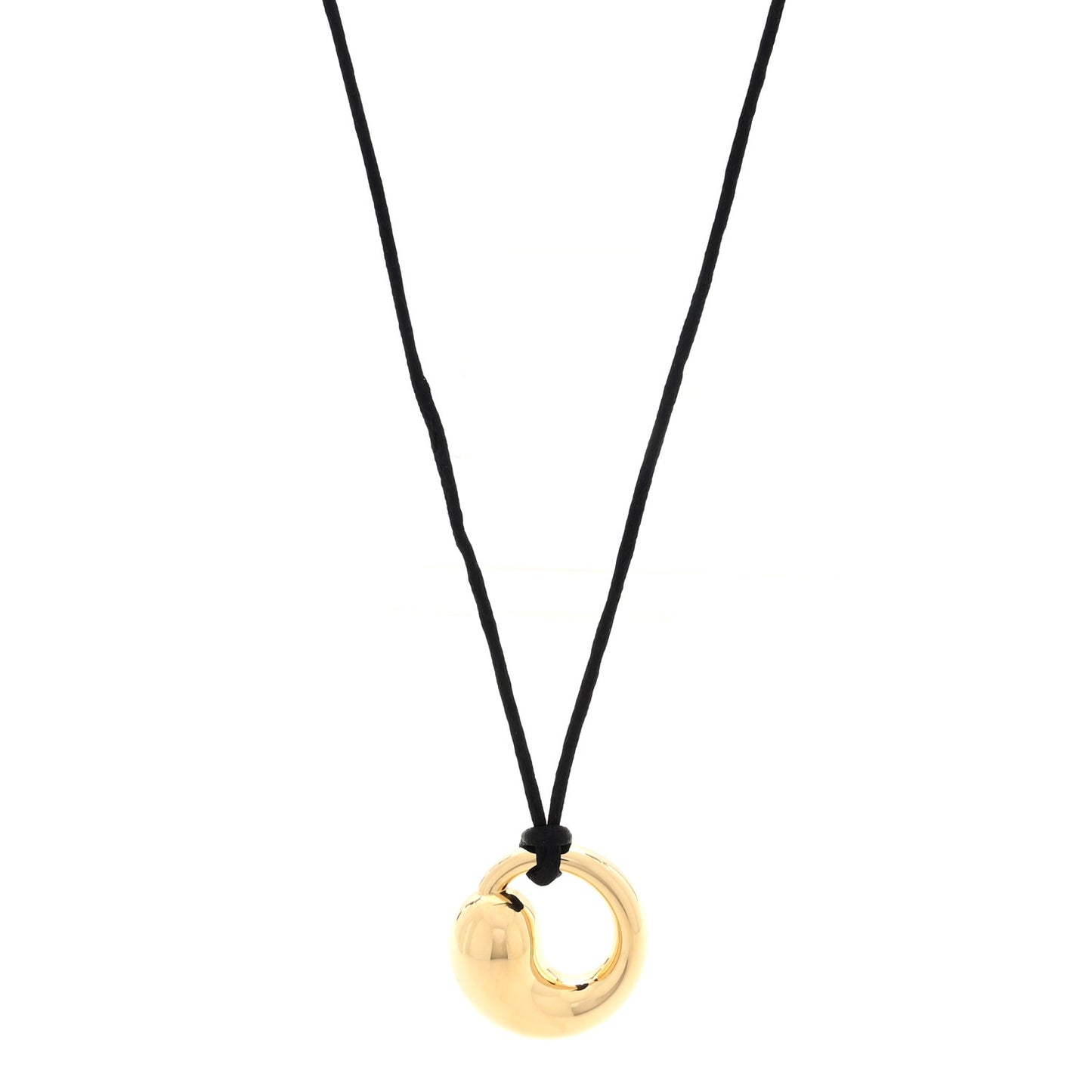 18K Yellow Gold Elsa Peretti Eternal Circle Pendant Cord Necklace