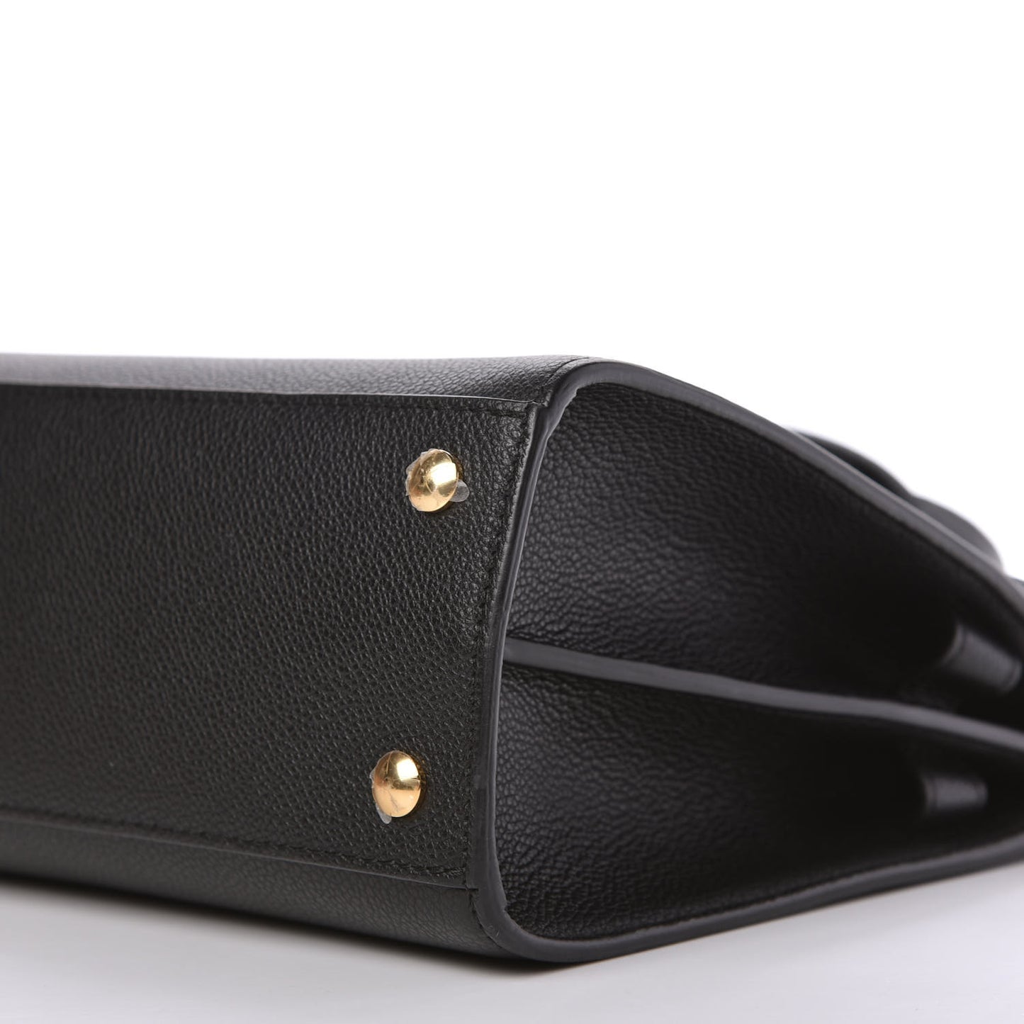 Grainy Calfskin Small Title Bag Black