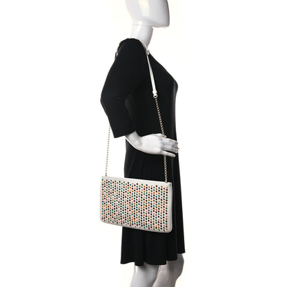 Christian Louboutin Calfskin Empire Spikes Loubiposh Clutch White Multi 2 of 14
