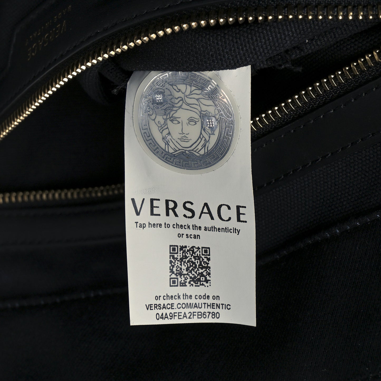 Canvas Calfskin Large Medusa Pop Cabas Tote Black