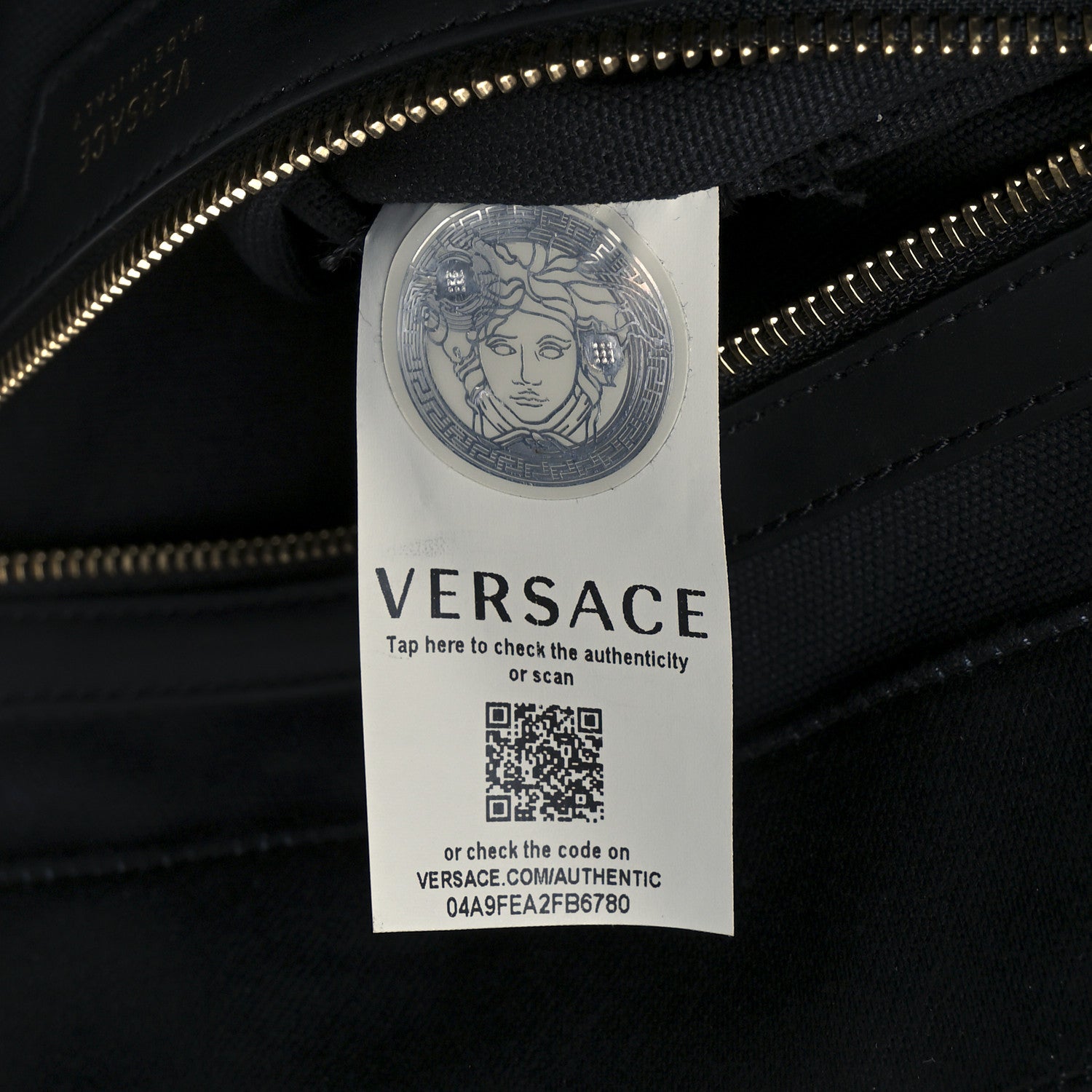Versace Canvas Calfskin Large Medusa Pop Cabas Tote Black 7 of 11