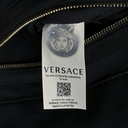 Versace Canvas Calfskin Large Medusa Pop Cabas Tote Black 7 of 11