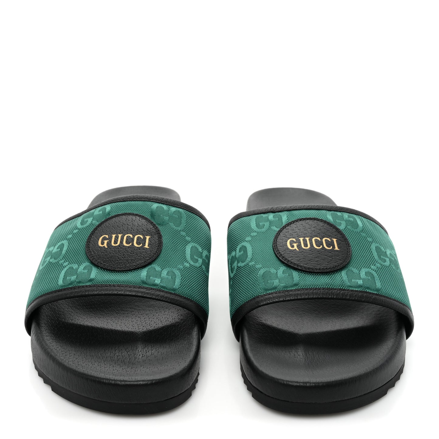 Econyl Nylon Monogram Mens Off The Grid Slide Sandals 10 Scrabble Green Black