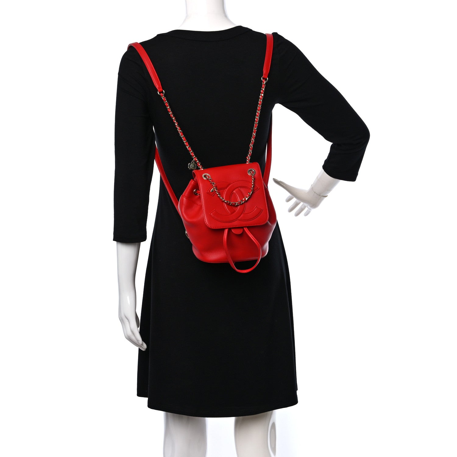 Chanel Lambskin CC Mania Backpack Red 2 of 10