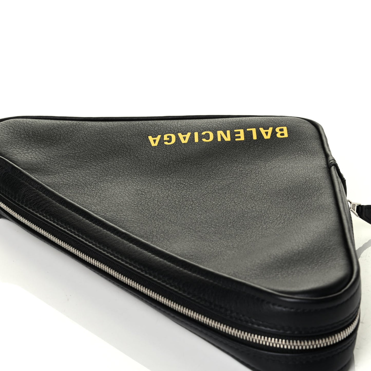 Calfskin M Triangle Pouch Black