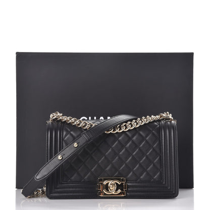 Chanel Calfskin Quilted Medium Boy Flap Black 8 of 8