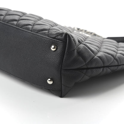 Chanel Caviar Quilted Large CC Shopping Tote Black 7 of 10