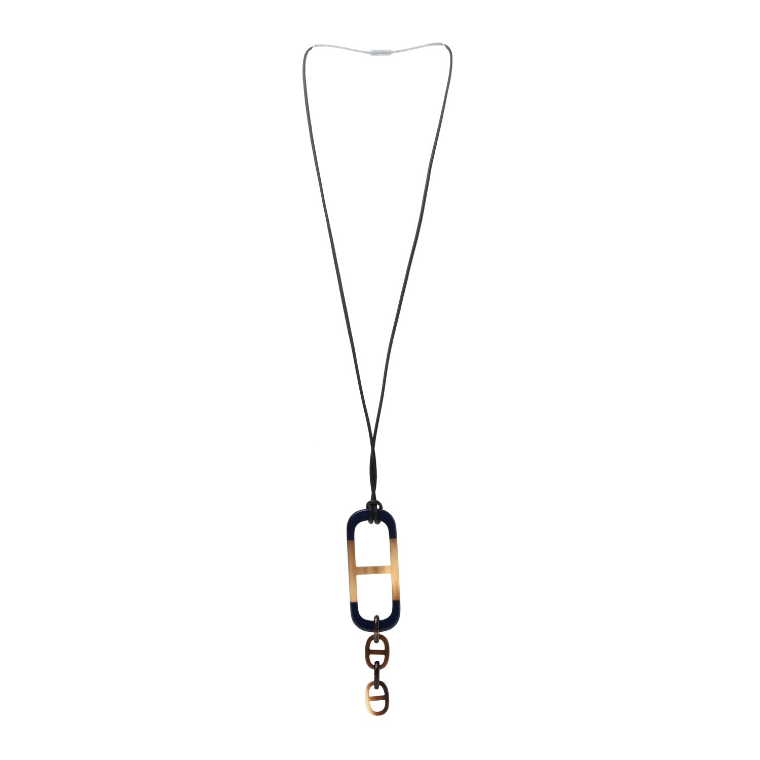 Hermes Lacquered Buffalo Horn Amarres Pendant Necklace 3 of 6