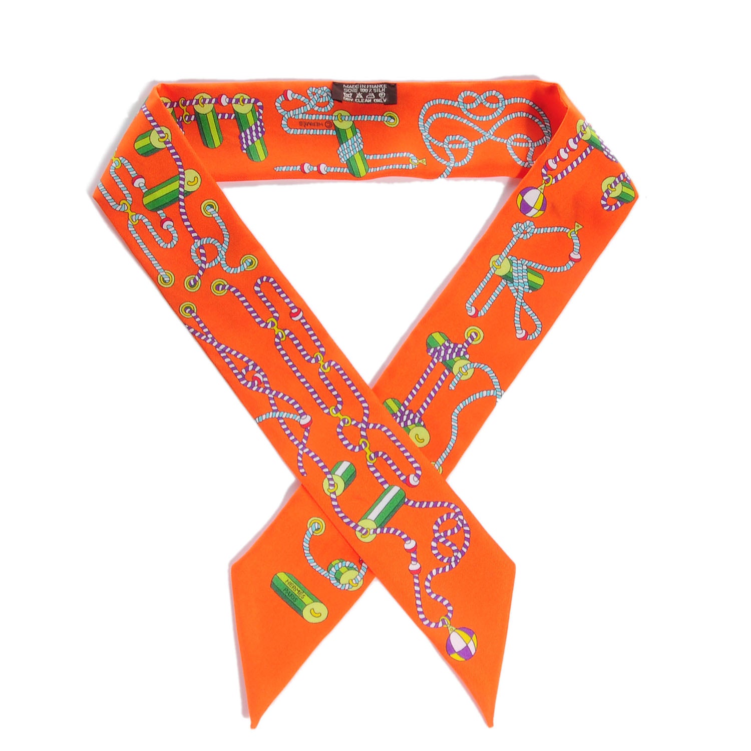 Hermes Silk Cordages Twilly Scarf Orange 1 of 6