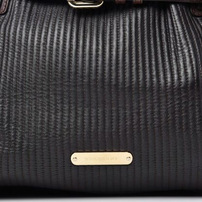 Burberry Calfskin Quilted Belt Tote Black 12 of 21