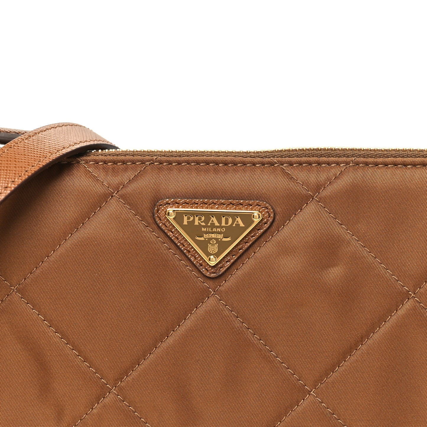 Re-Nylon Tessuto Impuntu Quilted Re-Edition 1995 Chaine Pouch Brandy