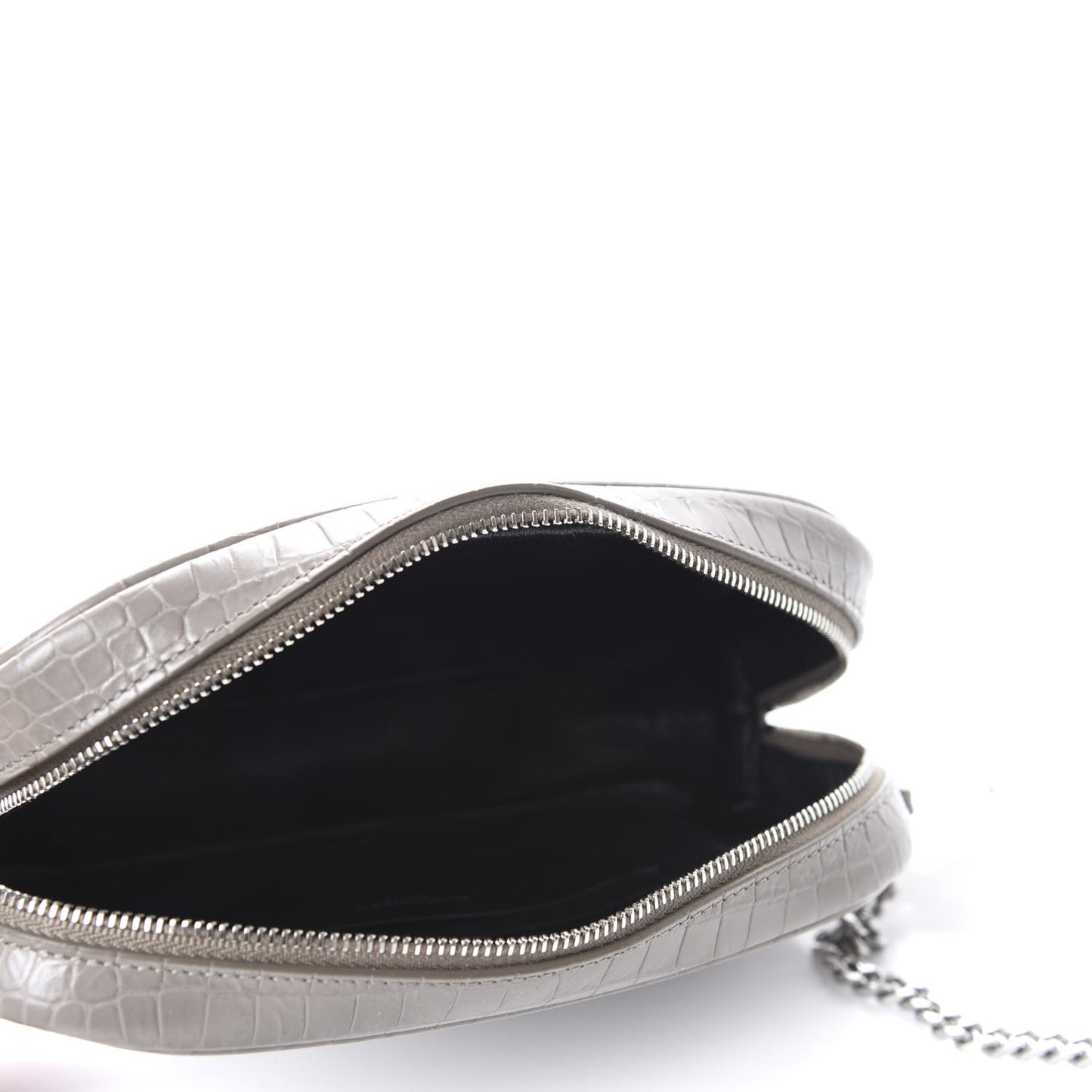 Calfskin Crocodile Embossed Monogram Lou Camera Bag Fog