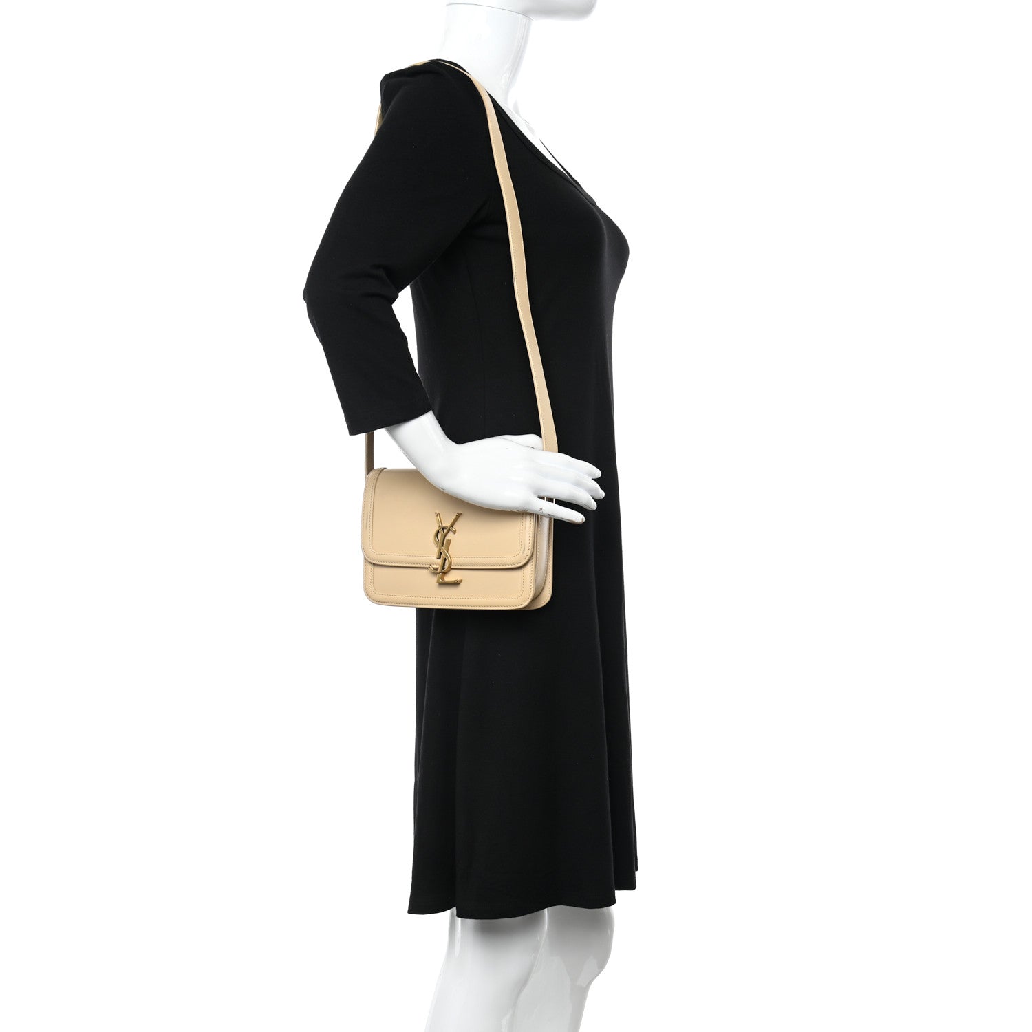 Saint Laurent Smooth Calfskin Small Solferino Satchel Ivory Natural 2 of 16
