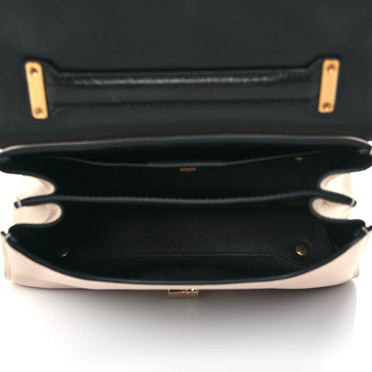Salvatore Ferragamo Calfskin Margot Top Handle Satchel Beige Black 5 of 9