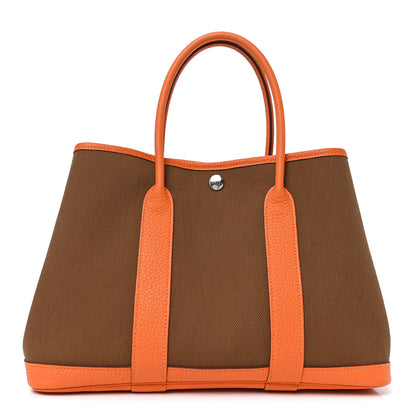 Hermes Toile Officier Negonda Garden Party Tote 30 Alezan Orange 1 of 10