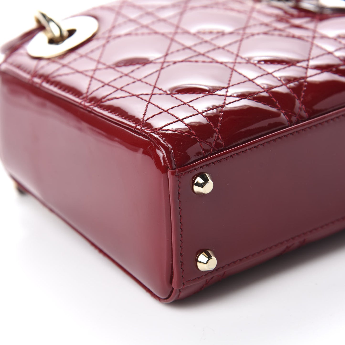 Patent Cannage Mini Lady Dior Red