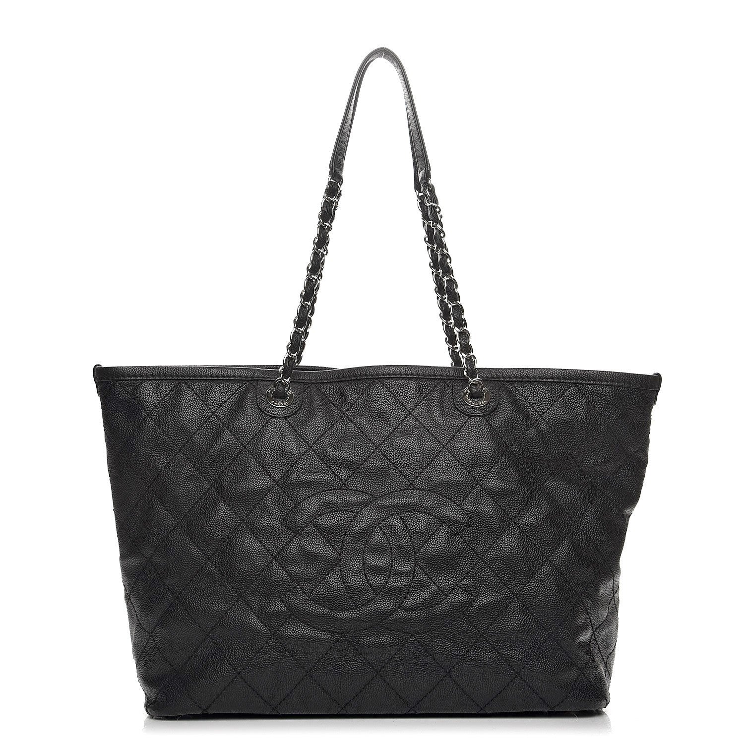 Chanel Grained Calfskin Quilted Large Daily Tote Black 1 of 8
