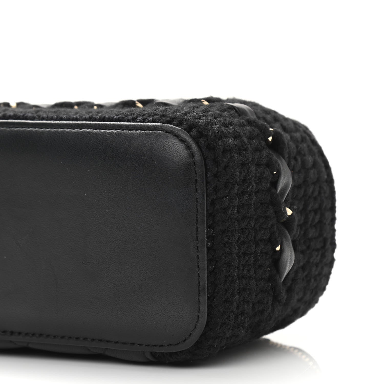 Chanel Lambskin Crochet Quilted Small Vanity Case With Chain Black 10 of 11