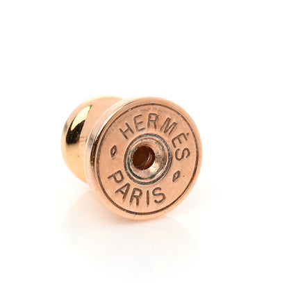 Hermes Rose Gold Lacquered Mini Pop H Earrings Marron Glace 5 of 6