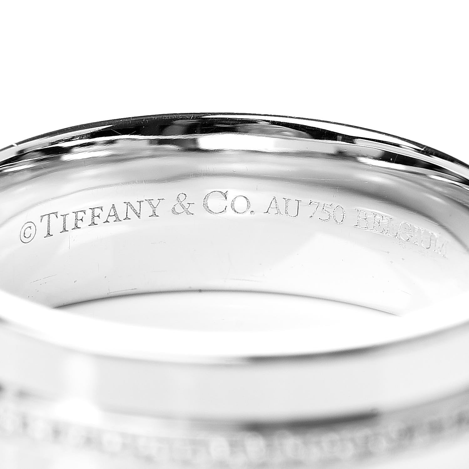 Tiffany 18K White Gold Diamond T Two Ring 49 5 4 of 4