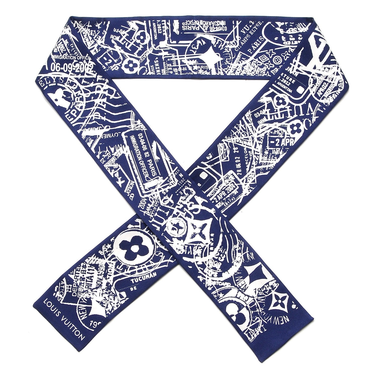 Louis Vuitton Silk Boarding Bandeau Denim 1 of 4