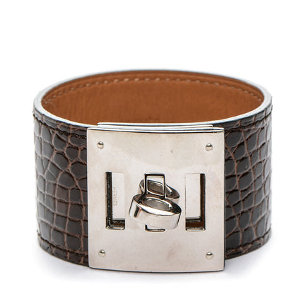 Hermes Shiny Alligator Kelly Dog Cuff Havanne 1 of 6