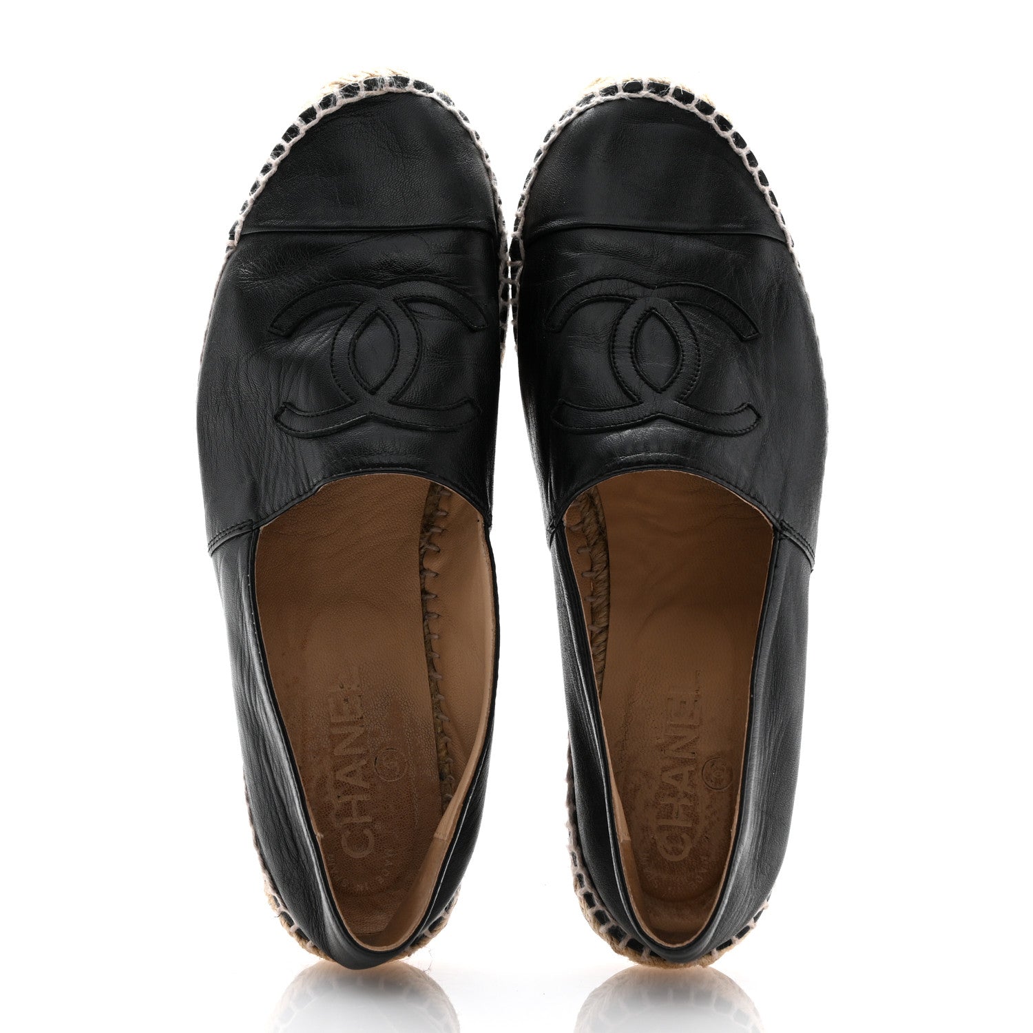 Chanel Lambskin CC Espadrilles 39 Black 2 of 11