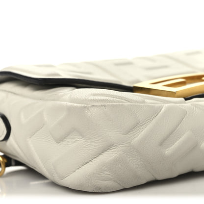 Fendi Nappa FF 1974 Embossed Mini Baguette White 9 of 12