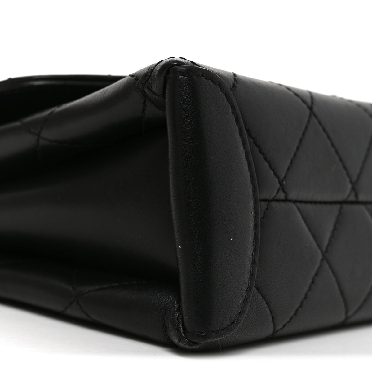 Lambskin Quilted Mini Trendy Spirit Top Handle Flap Black