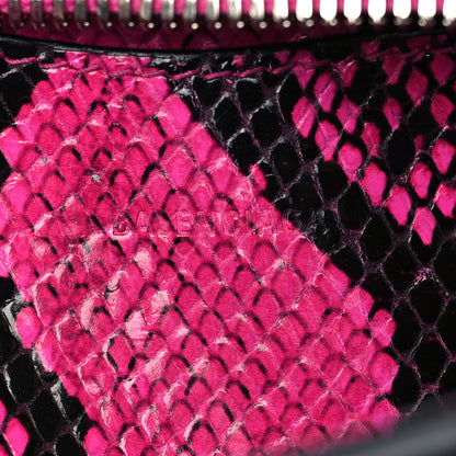 Balenciaga Calfskin Python Effect Neo Classic Silver Hardware Mini City Fuchsia Black 6 of 6