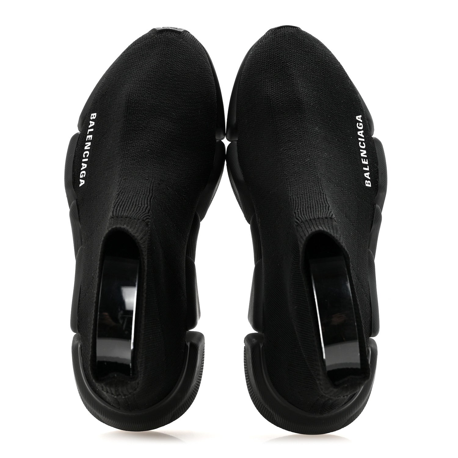 Balenciaga Technical 3D Recycled Knit Womens Speed 2.0 Sneakers 37 Monocolor Black 2 of 9