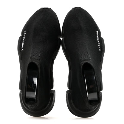 Balenciaga Technical 3D Recycled Knit Womens Speed 2.0 Sneakers 37 Monocolor Black 2 of 9