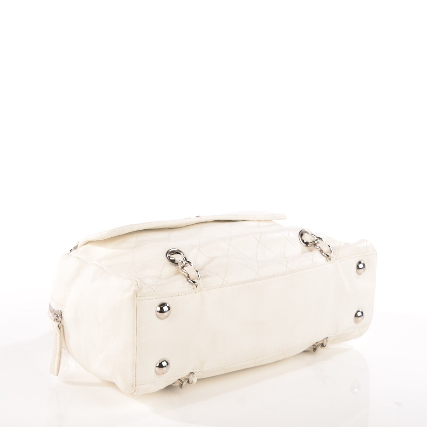 Chanel Lambskin Quilted Chain Around Tote White 4 of 8