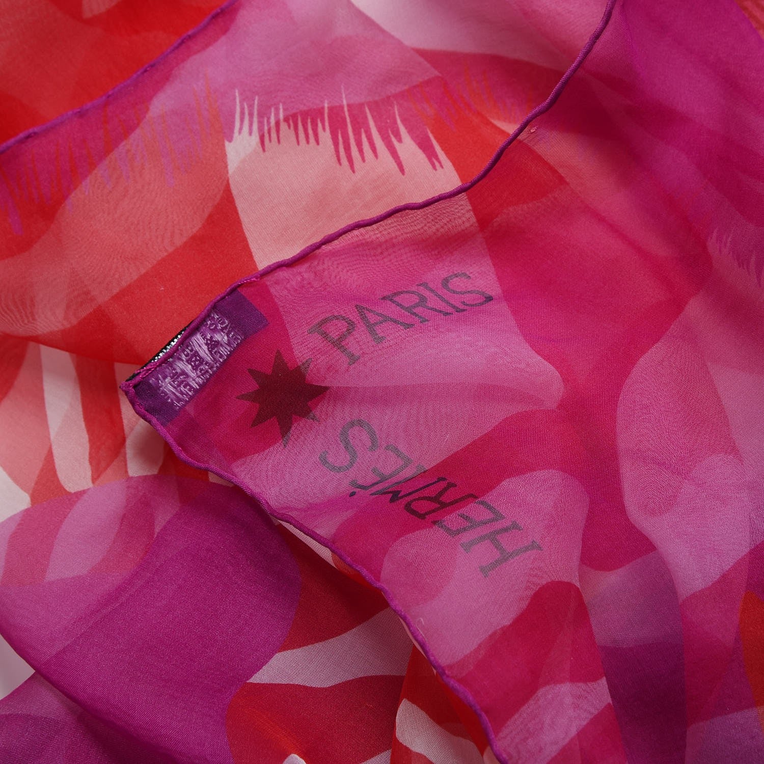 Hermes Silk Mousseline Zebra Pegasus Shawl 140 Fuchsia Prune Rouge 5 of 6