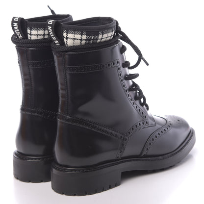 Christian Dior Calfskin Tartan D-Order Low Boot 36 Black White 4 of 9
