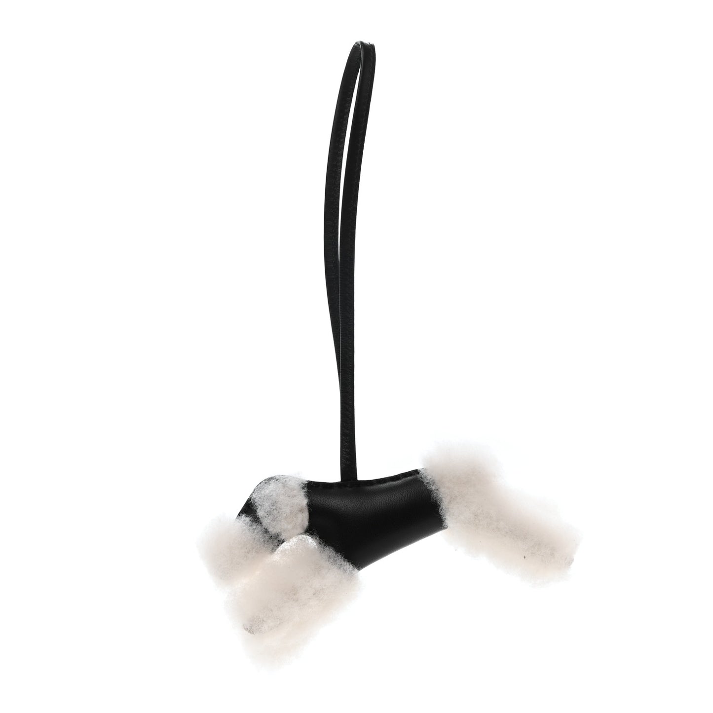 Milo Lambskin Shearling Budy Charm Black