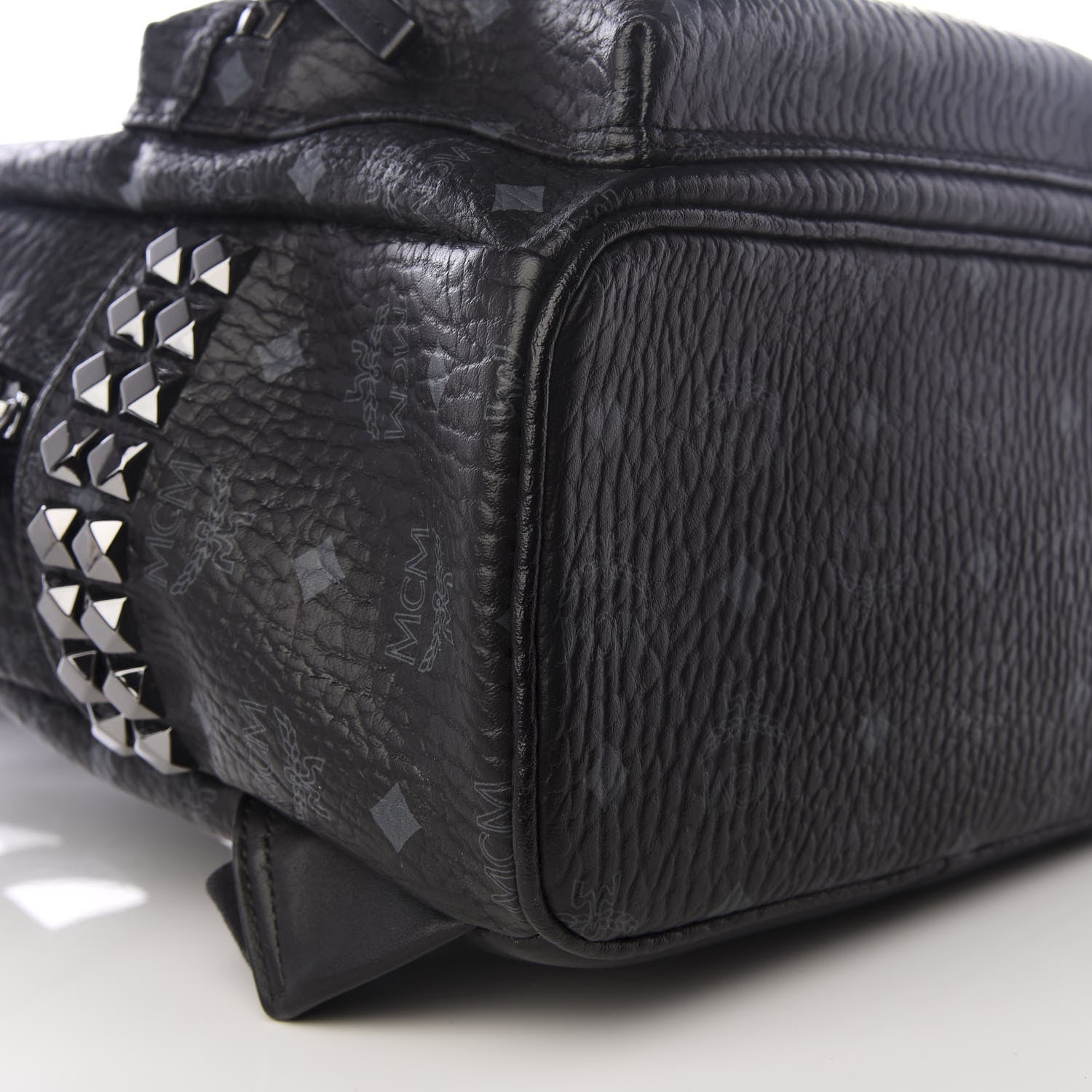 MCM Visetos Small Side Stud Stark Backpack Black 5 of 9