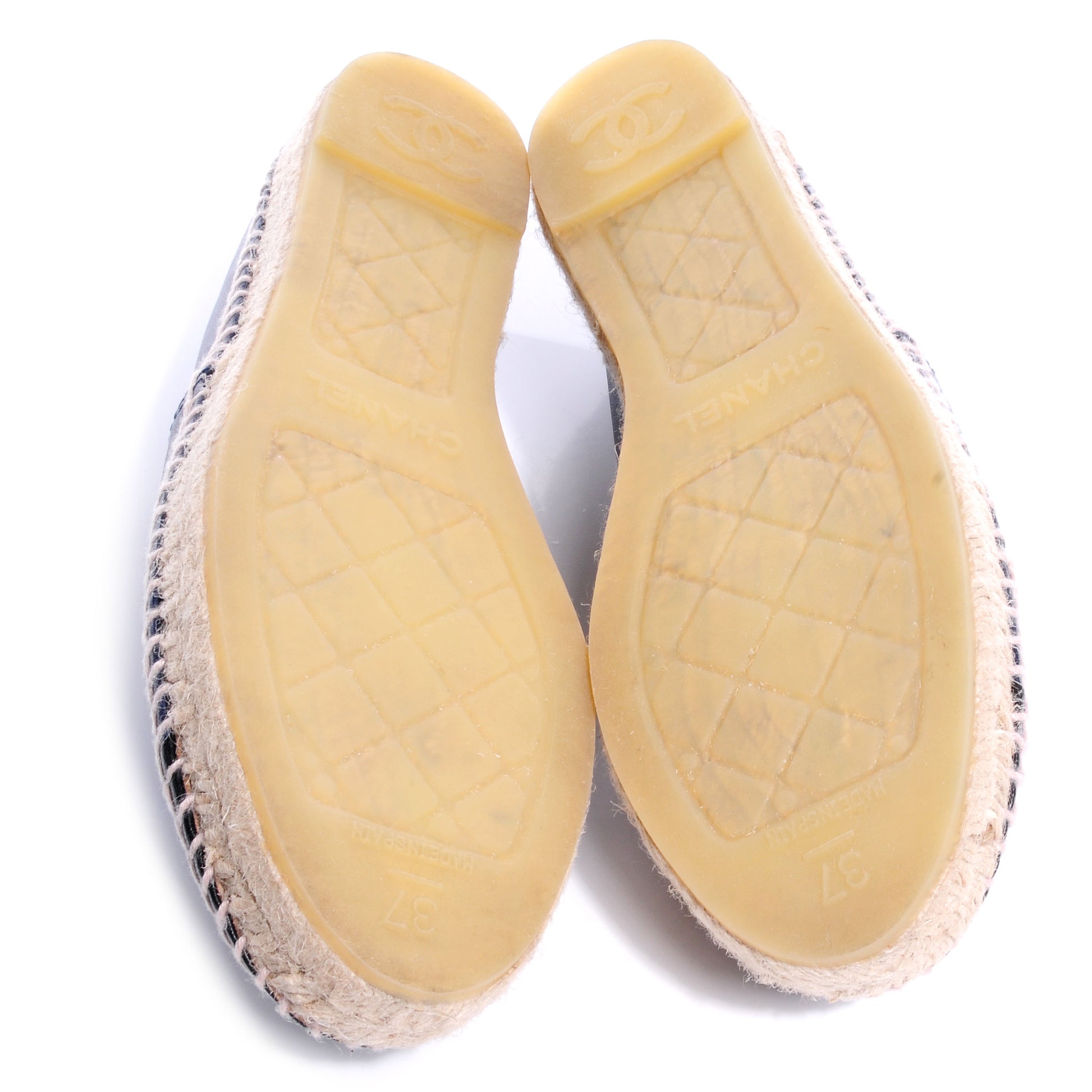 Chanel Lambskin Espadrilles Navy Black 37 4 of 6