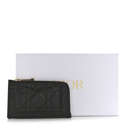 Christian Dior Supple Calfskin Cannage Lady Dior Cosmos Zipped Card Holder Black 8 of 8