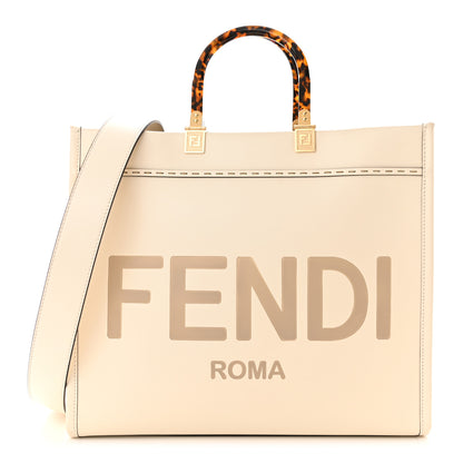 Fendi Vitello King Plexiglass Medium Fendi Sunshine Shopper Tote White Ice 1 of 9
