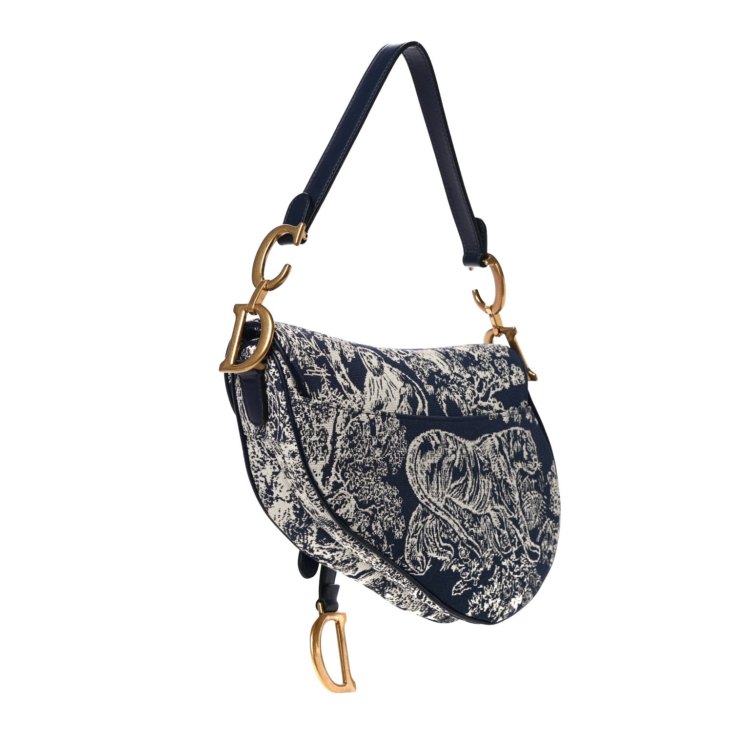 Christian Dior Canvas Embroidered Dioriviera Saddle Bag Blue 3 of 10