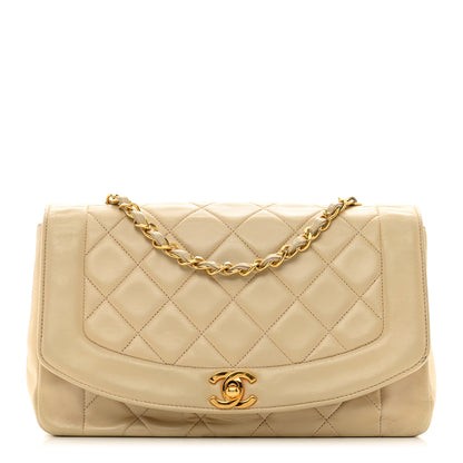 Chanel Lambskin Quilted Medium Single Flap Beige 1 of 14