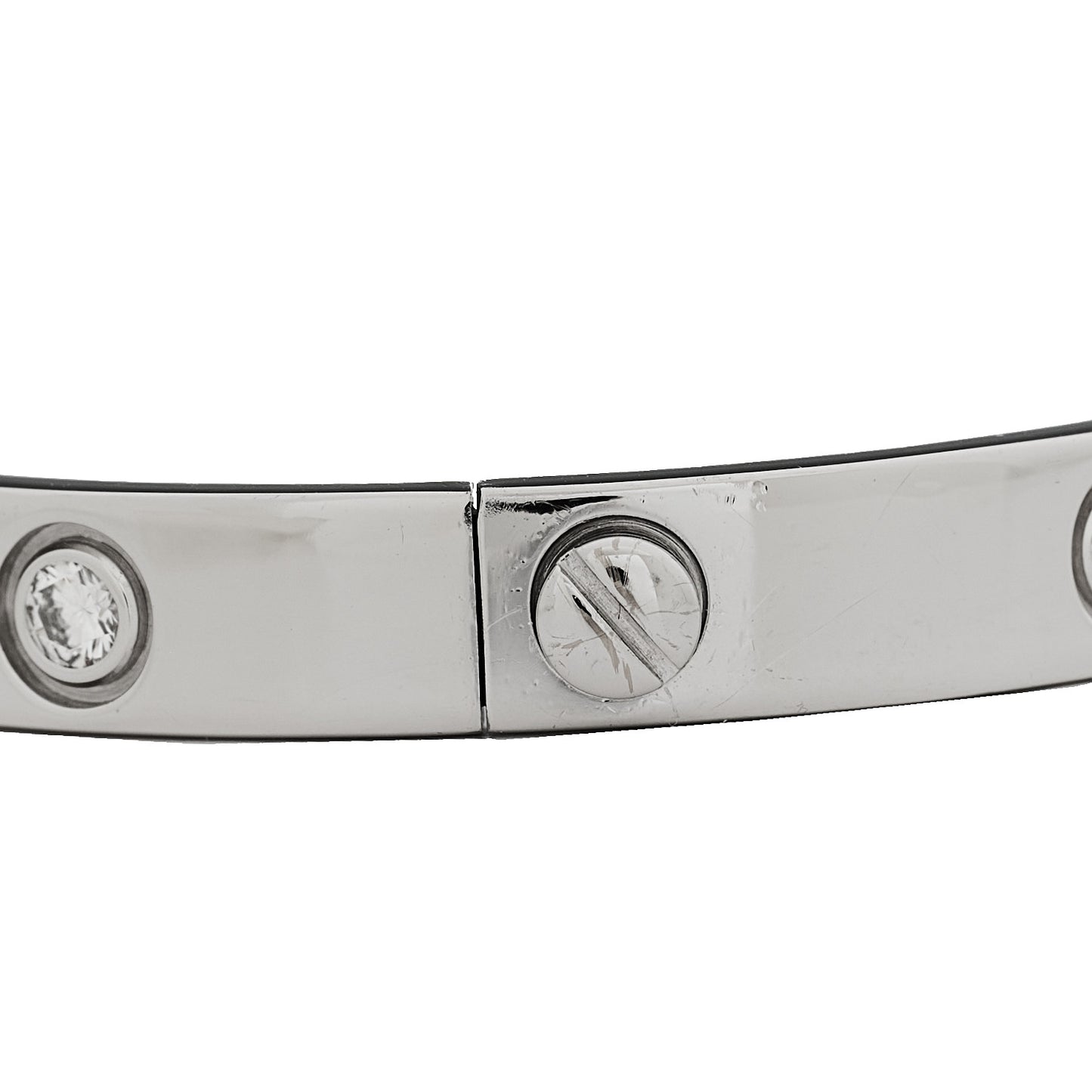 18K White Gold 6 Diamond LOVE Bracelet 16